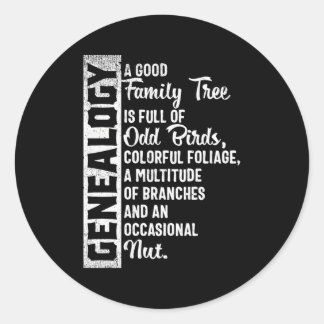 Pegatina Redonda Genealogía De Árboles De Familia personalizado Par