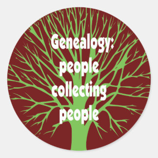 Pegatina Redonda Genealogía: La gente que reúne a la gente