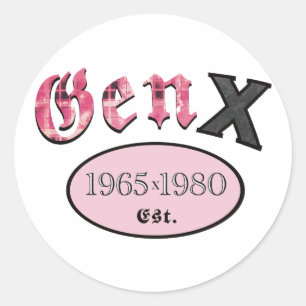 Pegatina Redonda Generación X 1965-1980