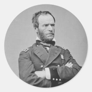 Pegatina Redonda General del Ejército de la Unión William Tecumseh
