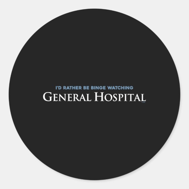 Pegatina Redonda General Hospital Binge Watching (Anverso)