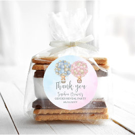 Pegatina Redonda Género de niño o Chica revela Fiesta de Baby Showe