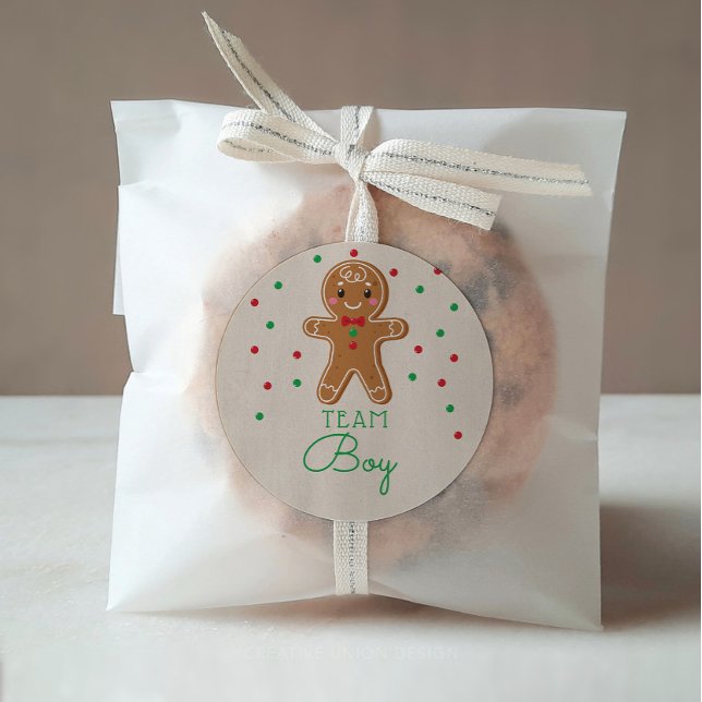 Pegatina Redonda Género Revelar Votación Equipo Niño Gingerbread (Subido por el creador)