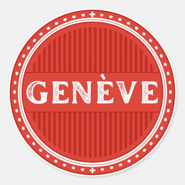 Pegatina Redonda Geneva City Pride Emblem – Swiss Identity (Anverso)