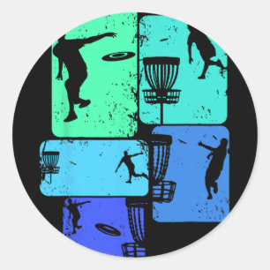 Pegatina Redonda Geniales diseños de Disc Golf y regalos para hombr