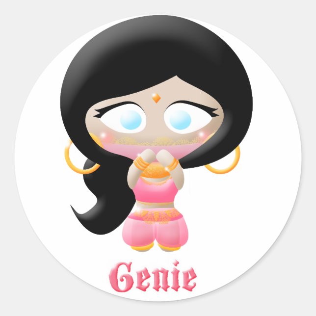 Pegatina Redonda Genie (Anverso)