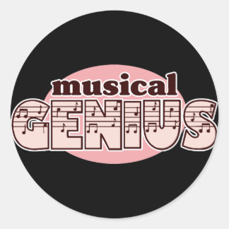 Pegatina Redonda Genio musical rosado