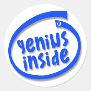 Pegatina Redonda Genius Inside