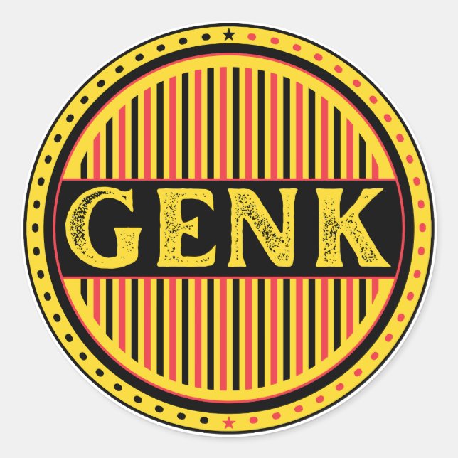 Pegatina Redonda Genk City Pride Emblem – Belgian Identity (Anverso)