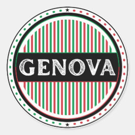 Pegatina Redonda Genova City Pride Emblem – Italian Identity
