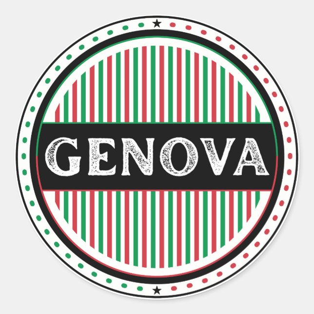 Pegatina Redonda Genova City Pride Emblem – Italian Identity (Anverso)