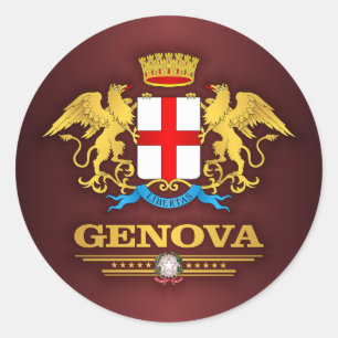 Pegatina Redonda Génova (Génova)