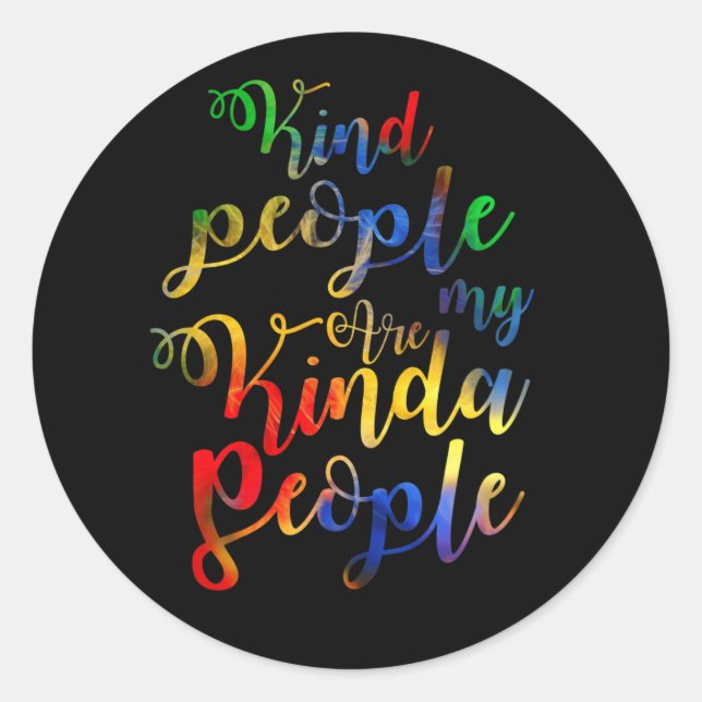 Pegatina Redonda Gente Amable Es Mi Gente Amabilidad (Anverso)