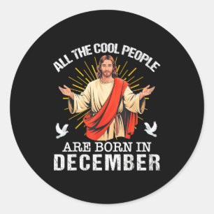 Pegatina Redonda Gente Cool Nace En Diciembre Cristiano Jesús C