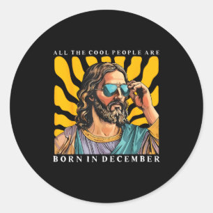 Pegatina Redonda Gente Cool Nace En Diciembre Cristiano Jesús C