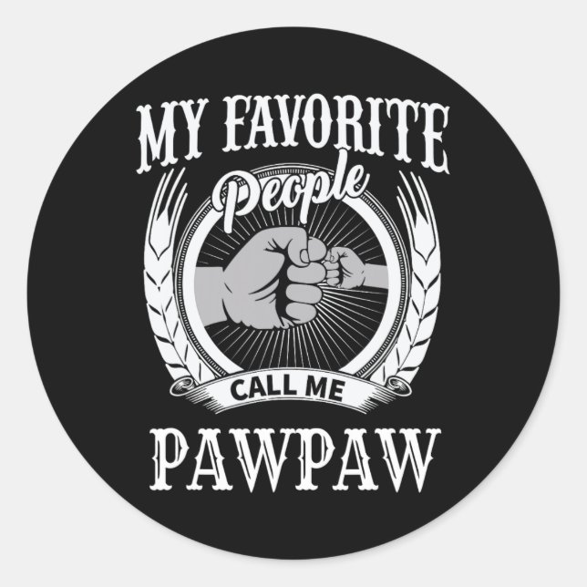 Pegatina Redonda Gente favorita me llama abuelo de Pawpaw (Anverso)