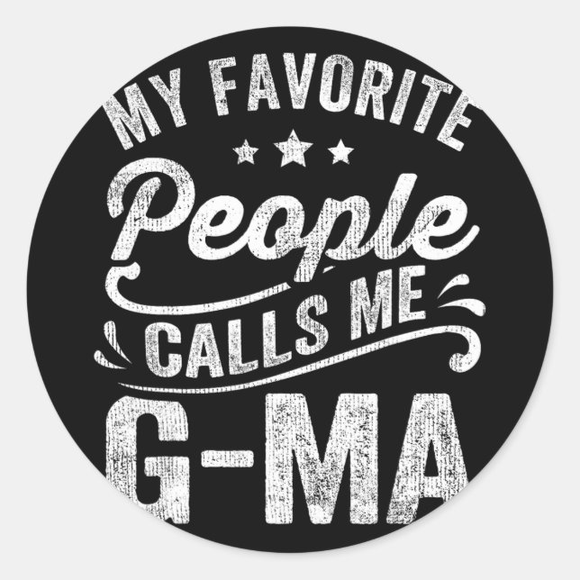 Pegatina Redonda Gente favorita me llama regalo del Día de la Madre (Anverso)