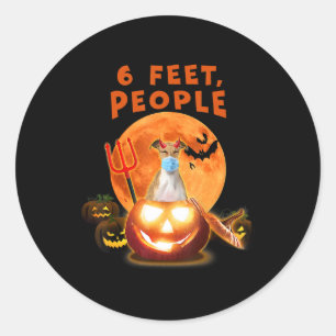 Pegatina Redonda Gente Italiana Grisona Perro Con Máscara