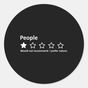 Pegatina Redonda Gente Revisa 1 Estrella Calificación Prefiero Natu