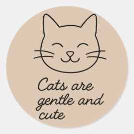 Pegatina Redonda Gentle Whiskers