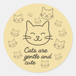 Pegatina Redonda Gentle Whiskers