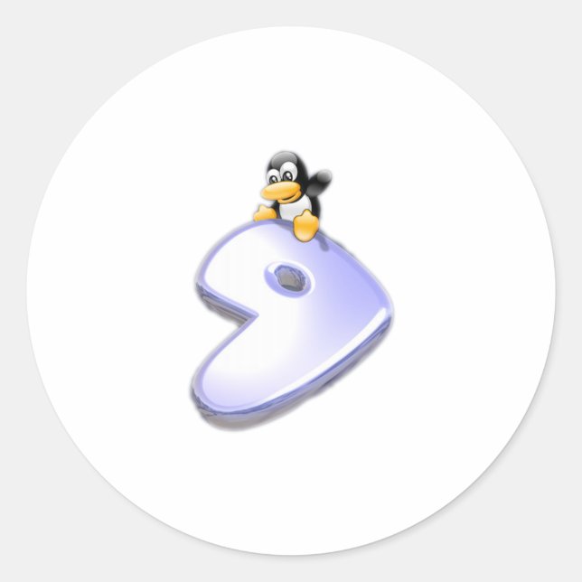 Pegatina Redonda Gentoo Linux (Anverso)