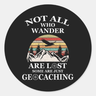 Pegatina Redonda Geocaching Producto No Todos Los Que Despertaron S