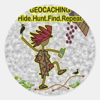 Pegatina Redonda Geocachnig Ocultar búsqueda de caza