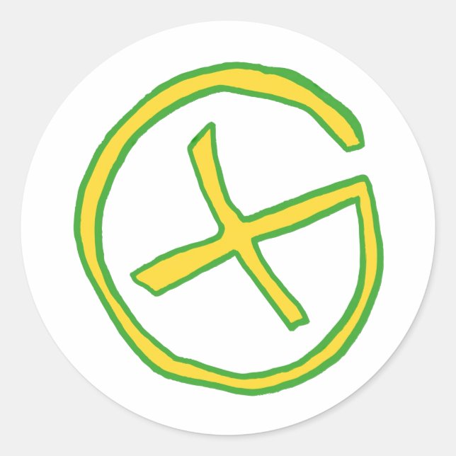 Pegatina Redonda Geocalización (Anverso)