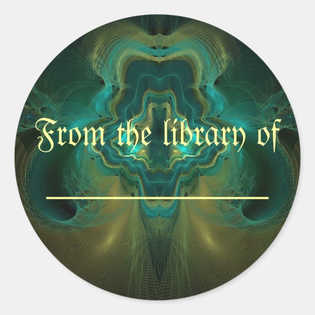 Pegatina Redonda Geode fractal (Anverso)