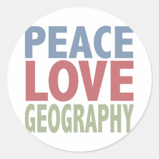 Pegatina Redonda Geografía de amor por la paz