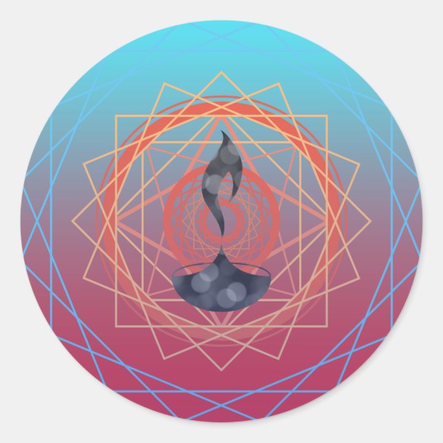 Pegatina Redonda geografía diwali greetings diya (Anverso)