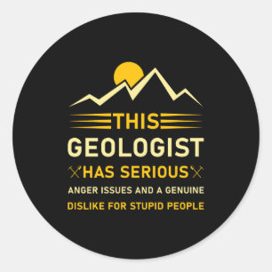 Pegatina Redonda Geología Ciencia de la Tierra Camiseta Divertida d