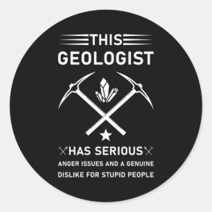 Pegatina Redonda Geología Ciencias de la Tierra Camiseta Divertida
