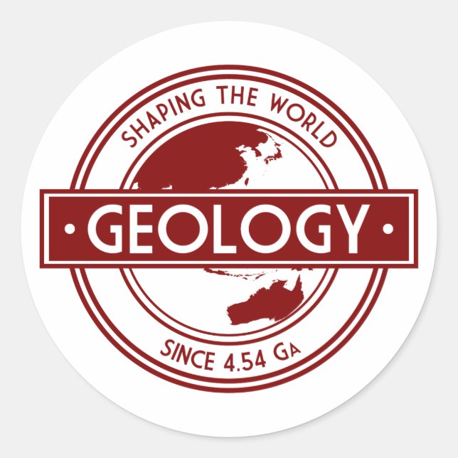 Pegatina Redonda Geología - Conformar el logotipo mundial (Asia/Aus (Anverso)