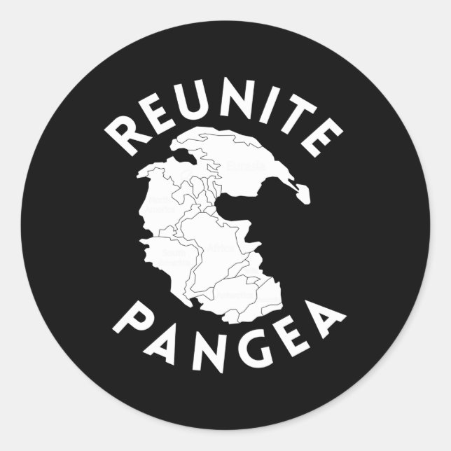 Pegatina Redonda Geología de Pangea de Reunimiento (Anverso)