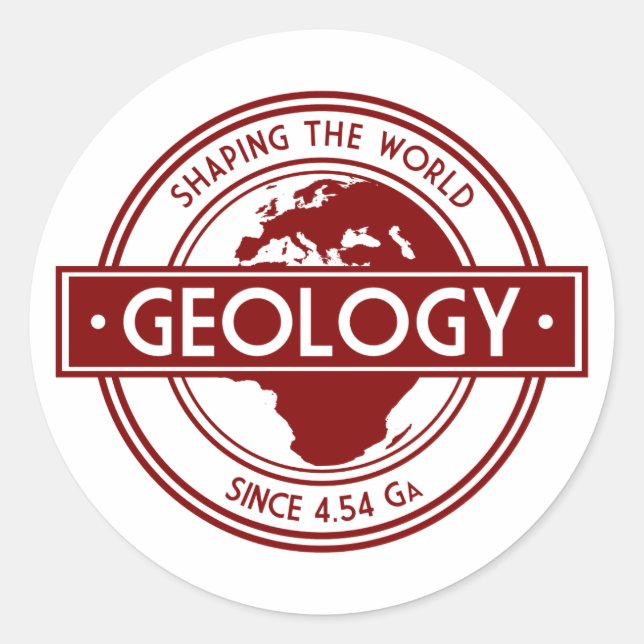 Pegatina Redonda Geología - La configuración del logotipo mundial ( (Anverso)