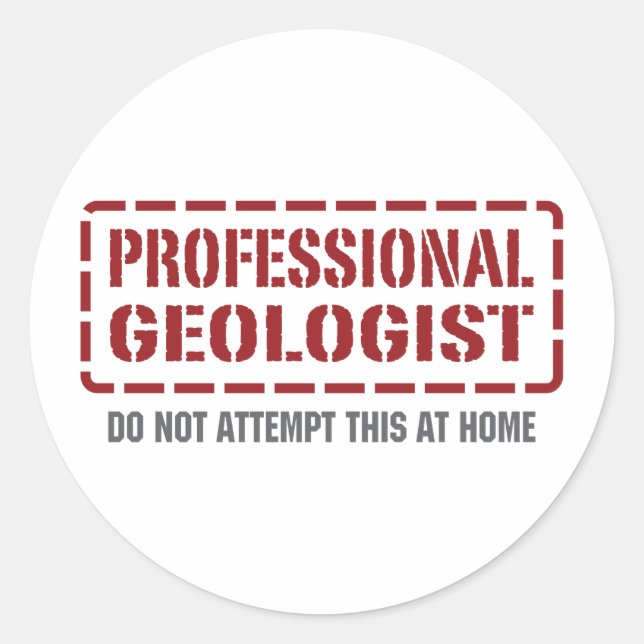 Pegatina Redonda Geólogo profesional (Anverso)