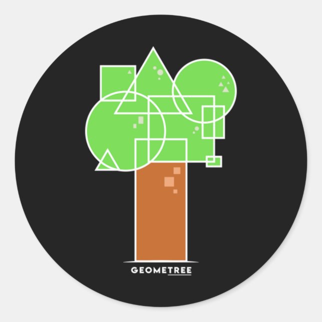 Pegatina Redonda Geometree I (Anverso)