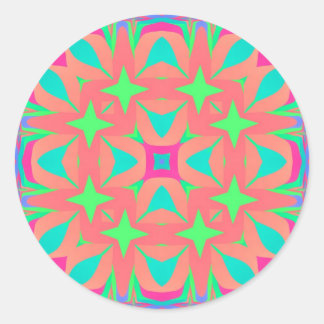 Pegatina Redonda Geometría psicodélica Mandala