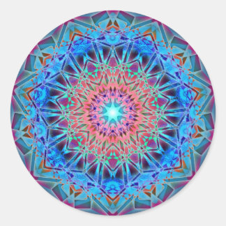 Pegatina Redonda Geometría sagrada de Heptagram Mandala