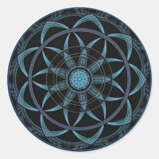 Pegatina Redonda Geometría sagrada Mandala - Bliss
