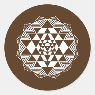 Pegatina Redonda Geometría sagrada Sri Yantra Chakra Triángulo