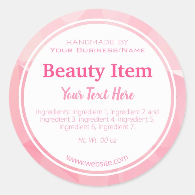 Pegatina Redonda Geometric Handmade SkyCare Product Home Business (Anverso)