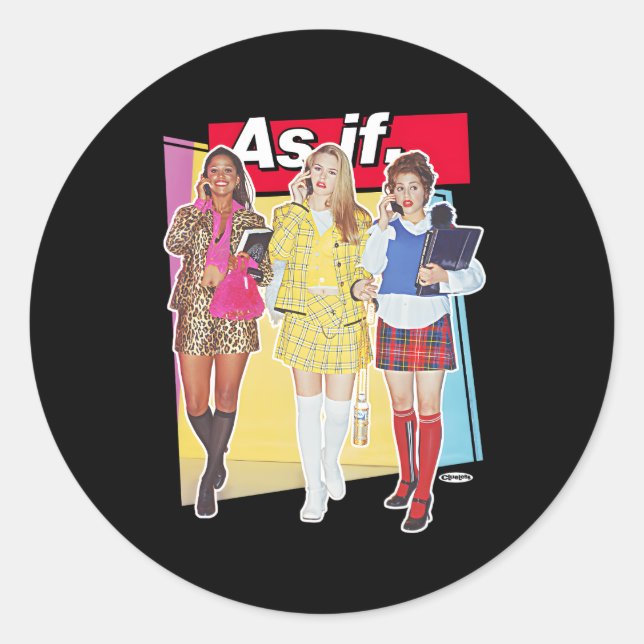 Pegatina Redonda Geométrica Sin Clubes Como Si (Anverso)