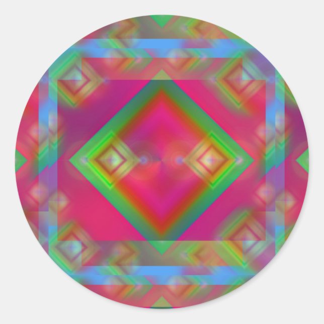 Pegatina Redonda Geométrico (Anverso)