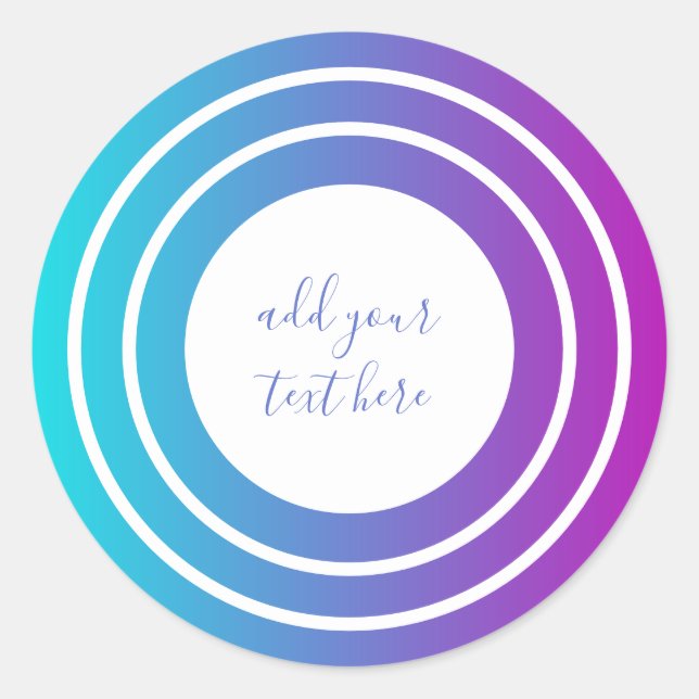 Pegatina Redonda Geométrico de degradado colorido moderno (Anverso)