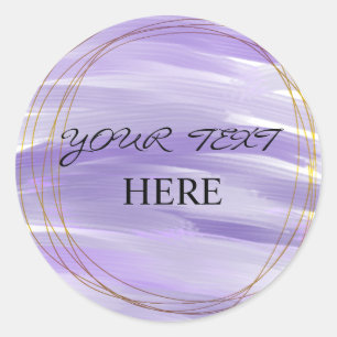 Pegatina Redonda Geométrico de oro moderno de color de agua de lava