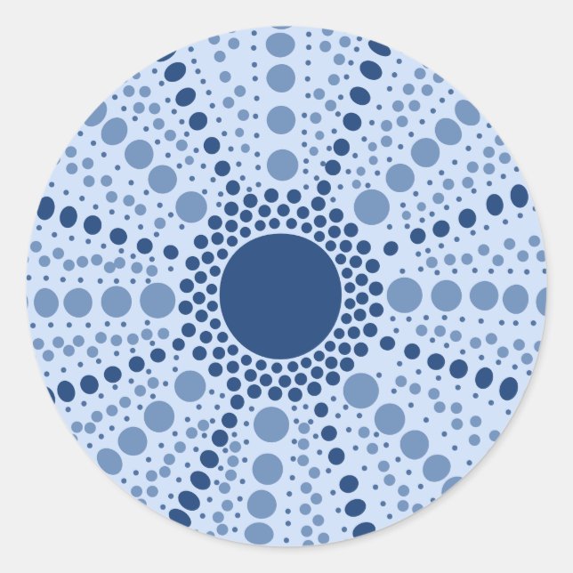 Pegatina Redonda Geométrico mínimo de urchín marino (Anverso)