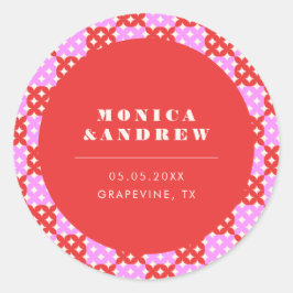 Pegatina Redonda Geométrico Retro Retro Moderno De Mediano Siglo Ro